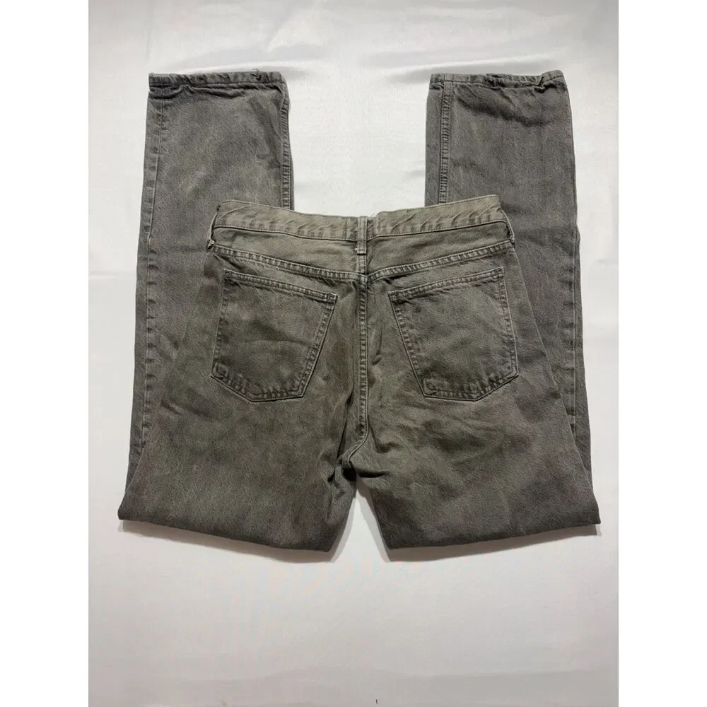 Zara Women's Gray Distressed Straight Leg Jeans Size 6